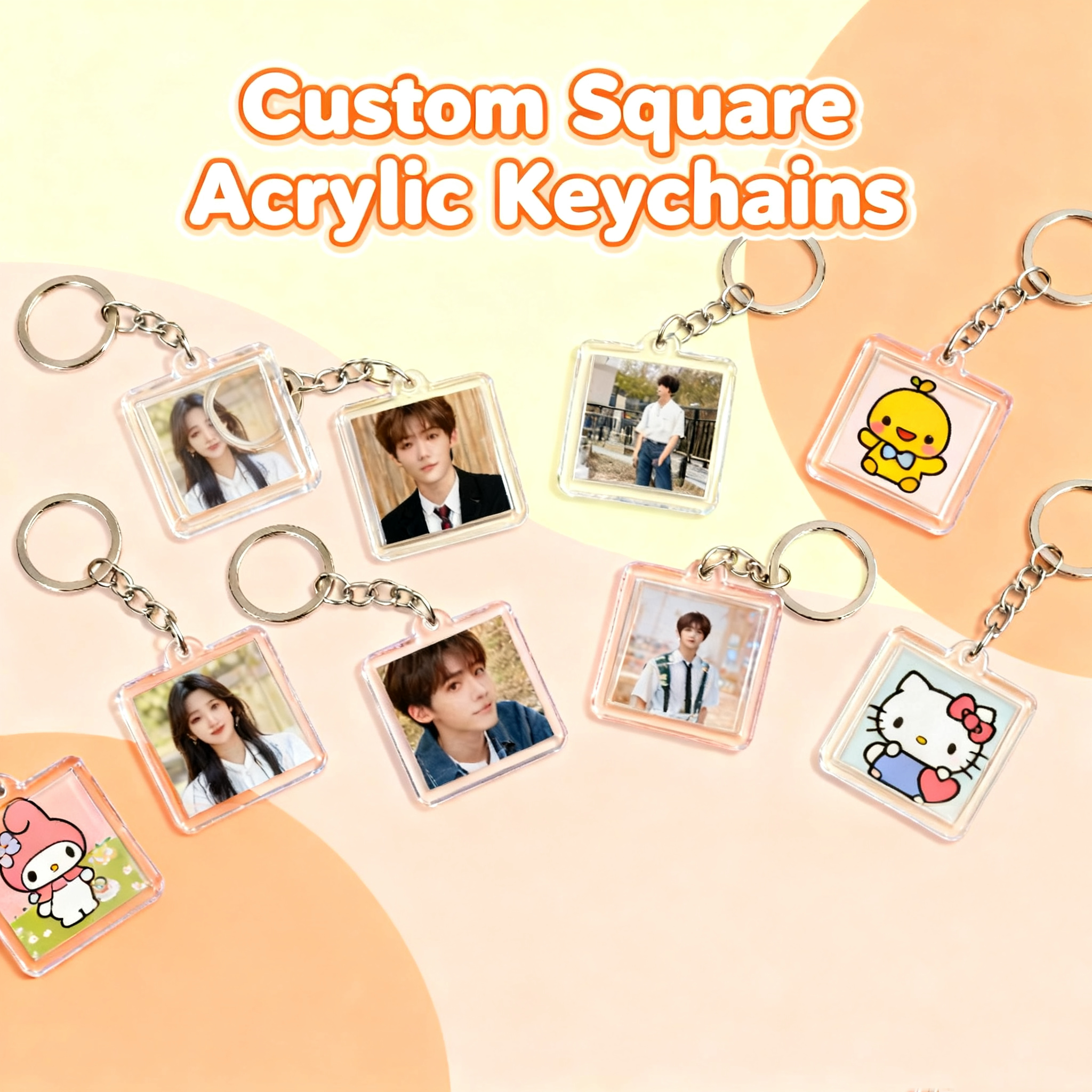 Custom a 5cm keychain (Square)