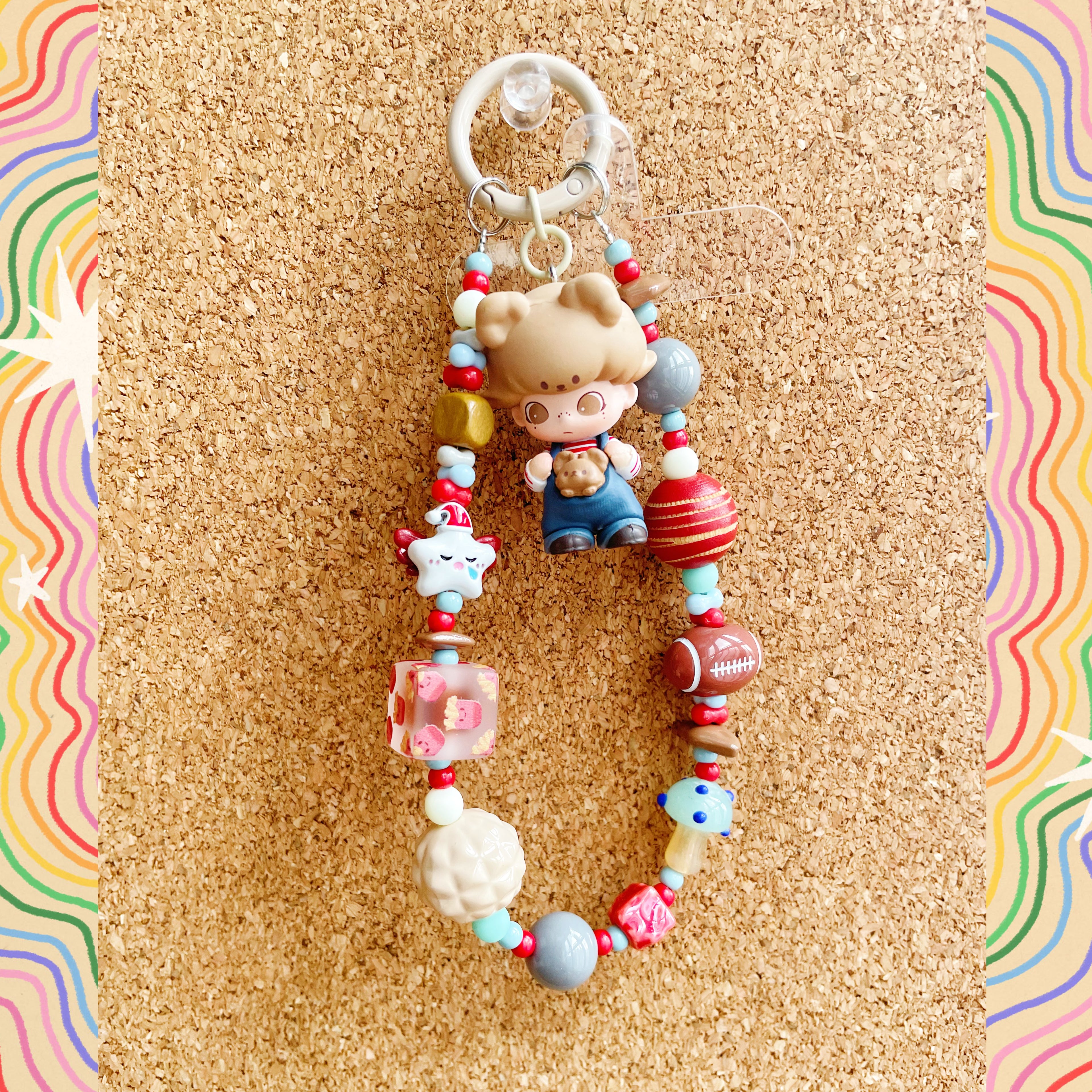 🤗 CUTE BOY RUGBY PHONE CHARM