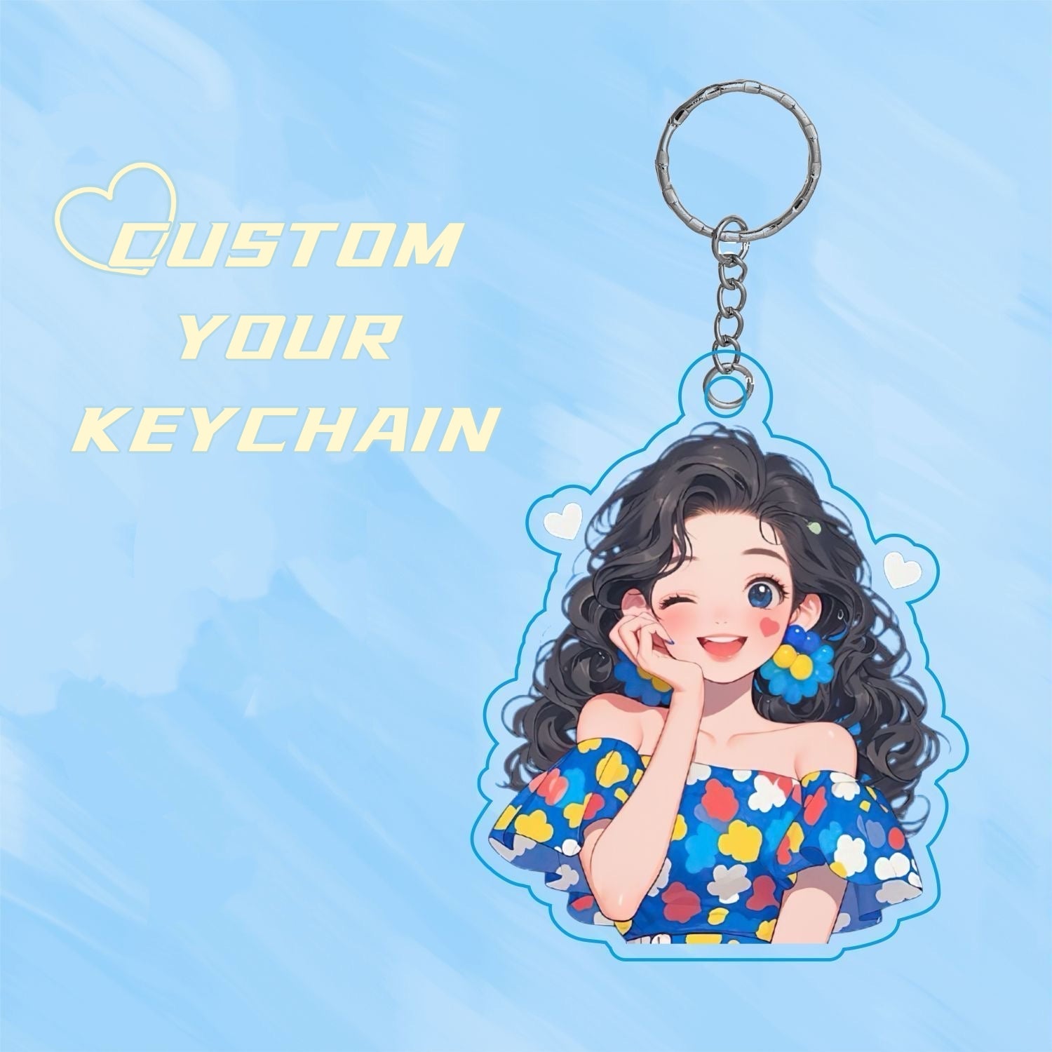 Custom a 5cm keychain (Die-cut Shape)