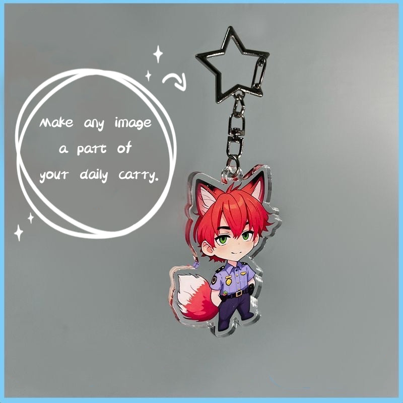 Custom a 5cm keychain (Die-cut Shape)