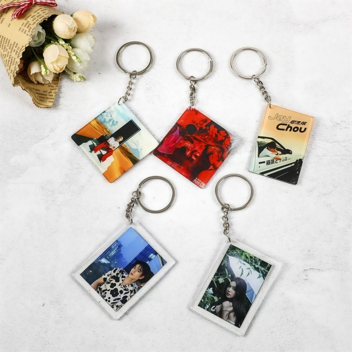 Custom a 5cm keychain (Square)