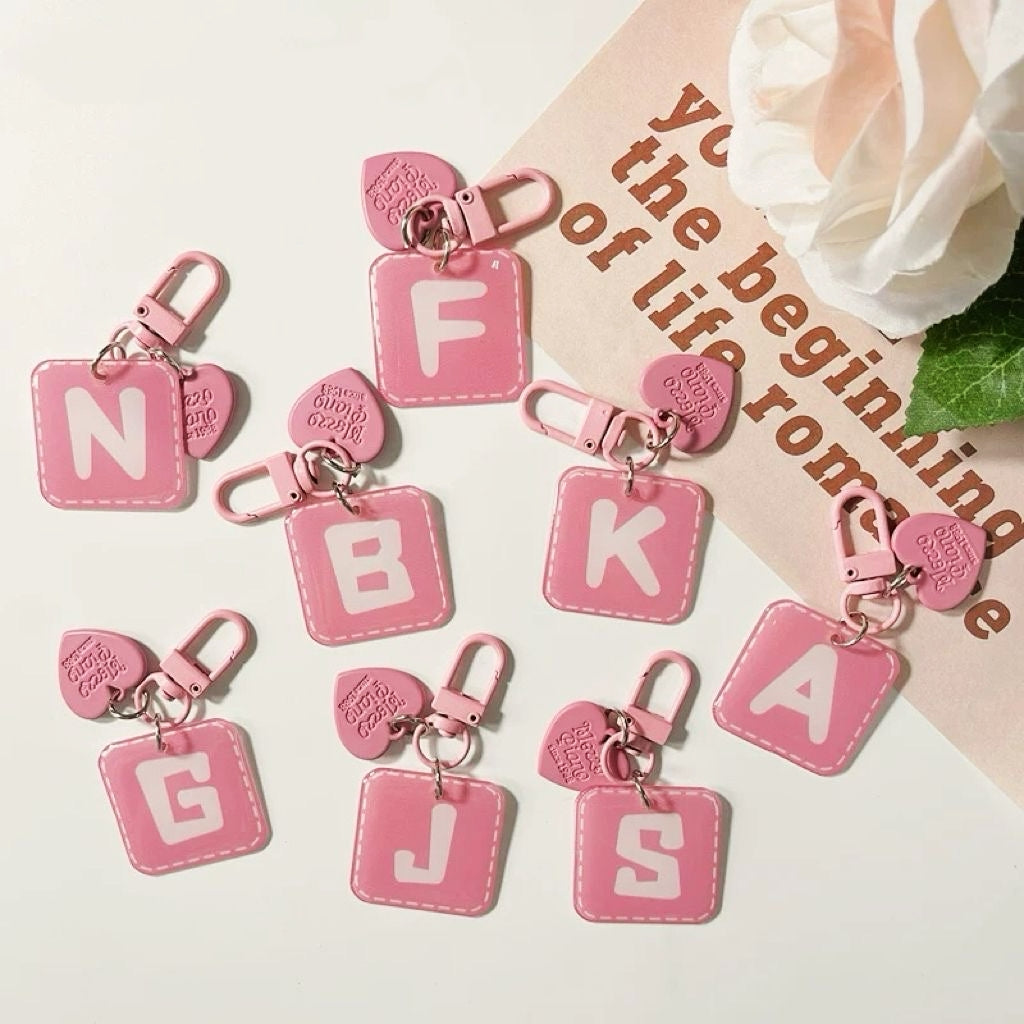 PINK LETTER KEYCHAIN