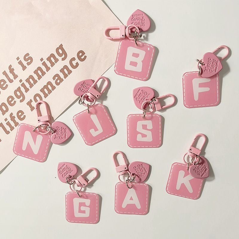 PINK LETTER KEYCHAIN