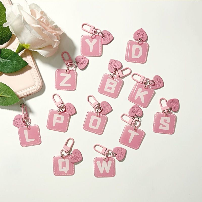 PINK LETTER KEYCHAIN