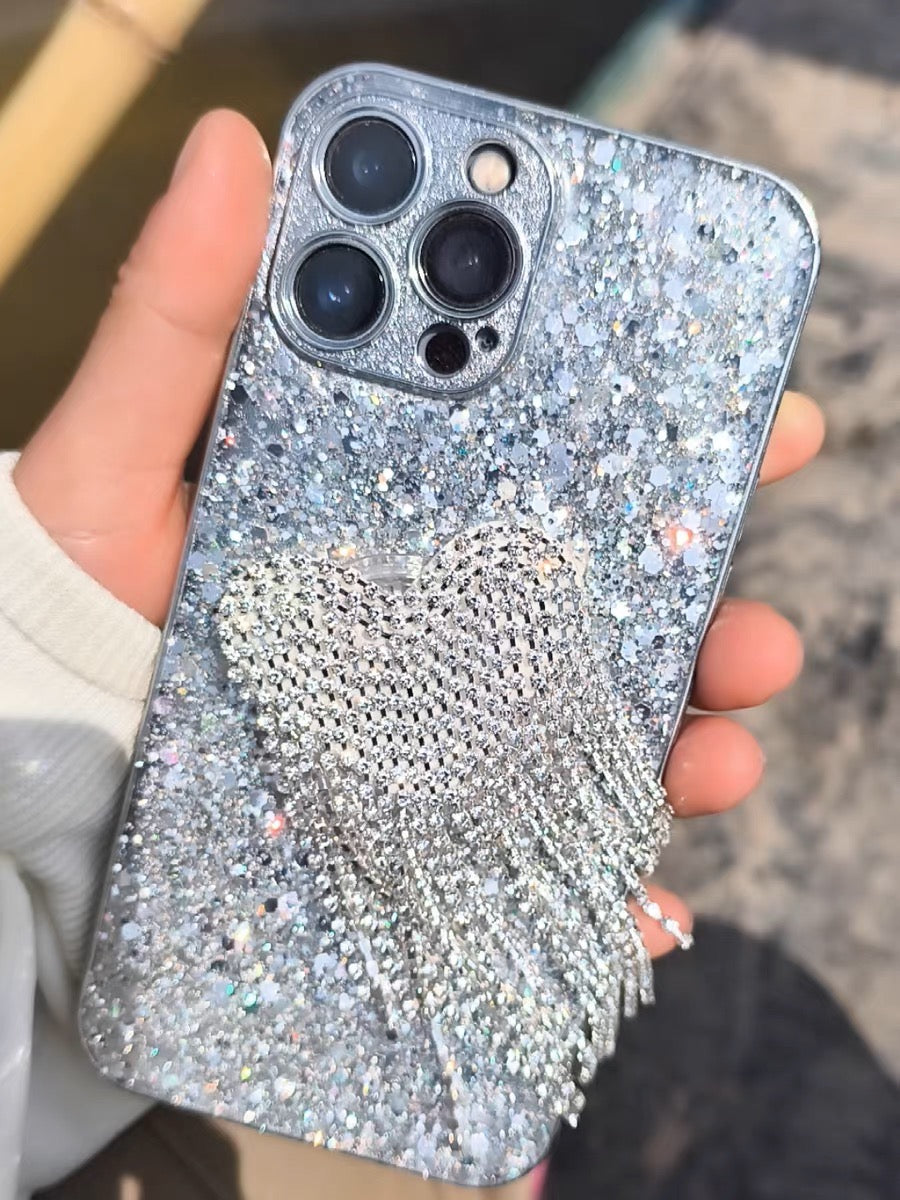 💎 Diamond Heart Fringe Case