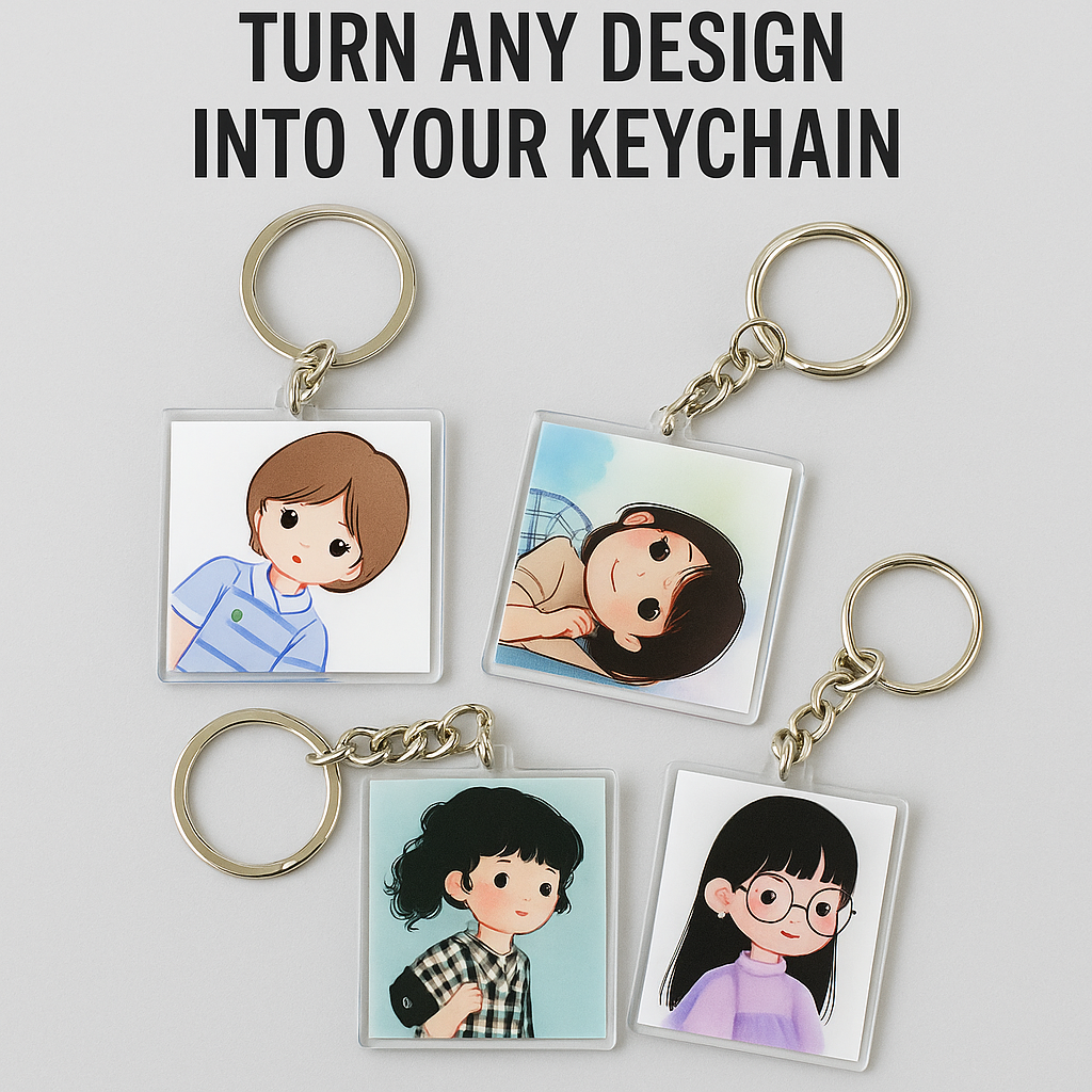 Custom a 5cm keychain (Square)